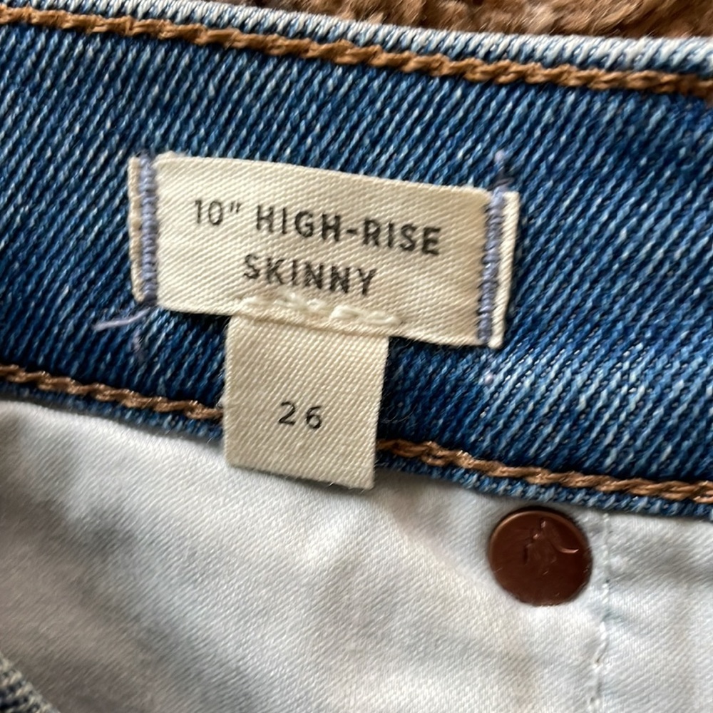 Madewell 10" High-Rise Skinny Blue jeans Raw Hem - Picture 9 of 10